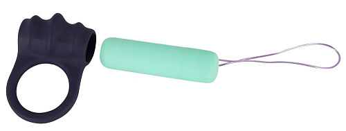 Темно-фиолетовое эрекционное кольцо с вибропулей и пультом ДУ Orion 05952760000