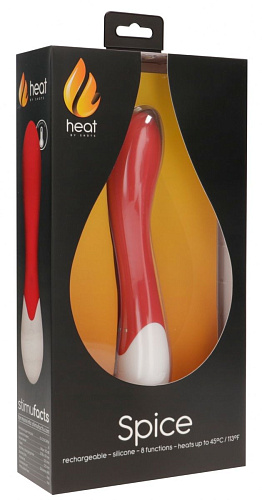 Красный вибратор с функцией нагрева Shots Media BV G Spice HEA001RED (20,8 см)