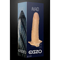 Полый фаллоимитатор телесного цвета на регулируемых ремешках EGZO MAD FH016