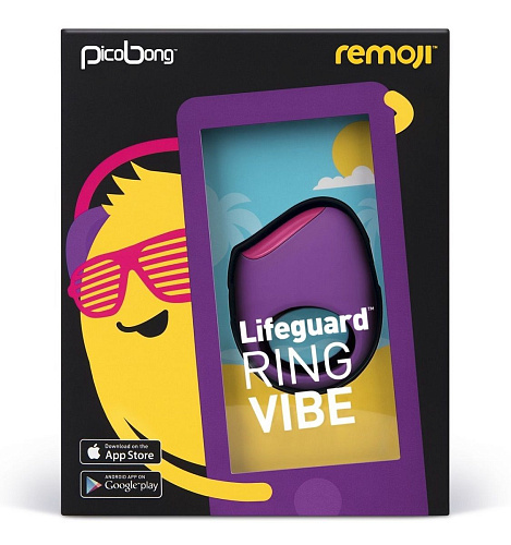 Фиолетовое перезаряжаемое эрекционное кольцо PicoBong LIFEGUARD RING VIBE PB3705