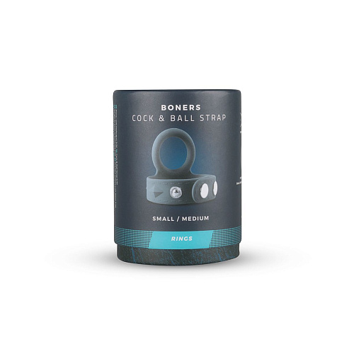 Тёмно-серое эрекционное кольцо с утяжкой для мошонки EDC Wholesale BON015