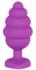 Фиолетовая анальная пробка Shots Media BV Large Ribbed Diamond Heart Plug OU458PUR (8 см)