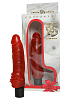 Ярко-красный гелевый вибратор с усиками на основании Сумерки богов 322-10 BX DD (16 см)
