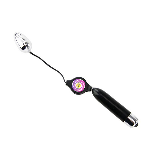 Серебрянное виброяйцо с растягивающимся шнуром Baile BI-014122-3