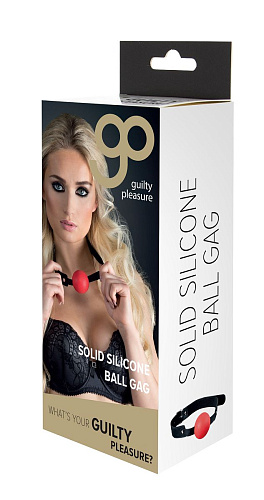 Красный силиконовый кляп-шар с ремешками из полиуретана Blush Novelties Solid Silicone Ball Gag 520029