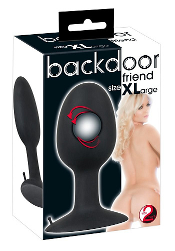 Чёрная силиконовая анальная пробка с присоской Orion Backdoor Friend XL 0524417 (13,5 см)