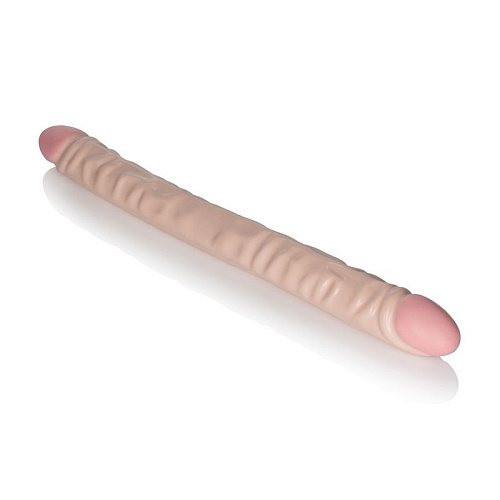 Двухголовый рельефный фаллоимитатор телесного цвета California Exotic Novelties Veined Double Dongs 18 SE-0196-01-2 (45 см)