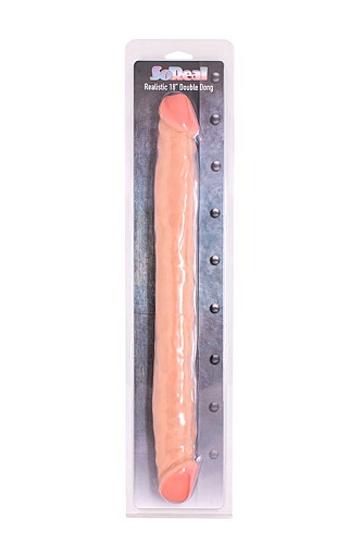 Телесный двусторонний фаллоимитатор Seven Creations SO REAL REALISTIC 18INCH DOUBLE DONG 51117 (46 см)
