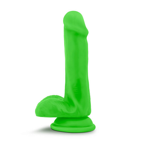 Зелёный реалистичный фаллоимитатор на присоске Blush Novelties NEO 6INCH DUAL DENSITY COCK BL-59622 (15,2 см)