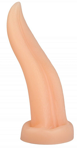 Телесная изогнутая анальная втулка-язык Сумерки богов 1017-53 BX DD (21 см)