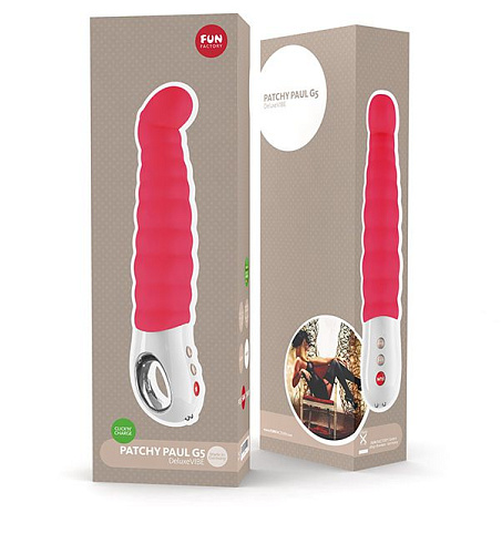 Оранжевый перезаряжаемый вибратор Fun Factory Patchy Paul G5 1101023 (23 см)