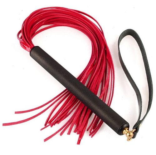 Бордовая лаковая плеть с чёрной ручкой Sitabella MIX 4213-220 (47 см)