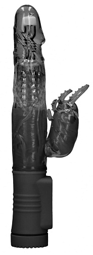 Чёрный вибратор-кролик Shots Media BV Rotating Beetle SHTO005BLK (22 см)