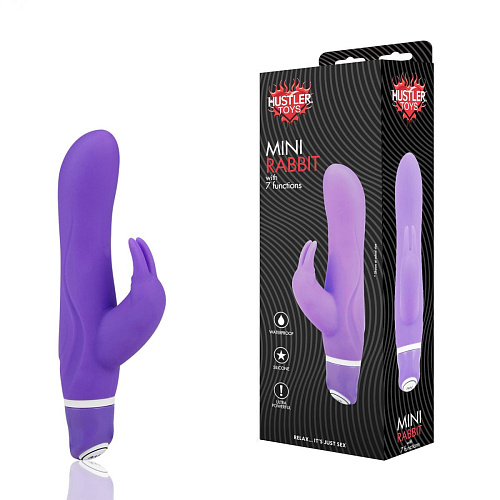 Фиолетовый вибратор со стимуляцией клитора Hustler HT-R5-PUR (21 см)