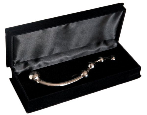 Изогнутый металлический стимулятор с шариками ToyFa 712010 (28 см)