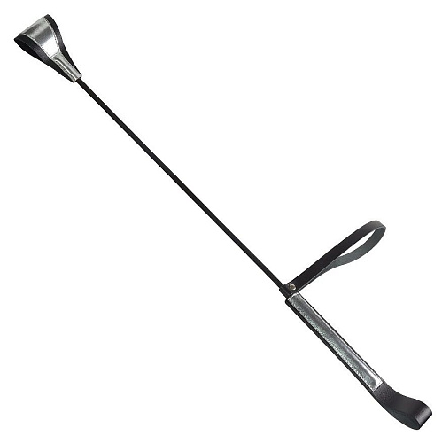 Чёрно-серебристый стек с хлопушкой из кожи Sitabella 3180-16 (62 см)