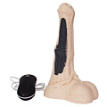 Бежевый малый фаллос жеребца с вибрацией Erasexa «Коди» zoo47
