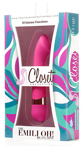 Розовый вибромассажёр для G-стимуляции Closet Collection THE EMILI BIG O G-SPOT CL0018 (17,2 см)