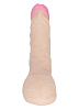 Реалистичный фаллоимитатор телесного цвета с розовой головкой LOVETOY (А-Полимер) 812600 (19 см)