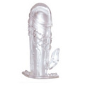 Прозрачная насадка на фаллос с усиками и отростком для стимуляции клитора Sextoy 2011 00152A-4
