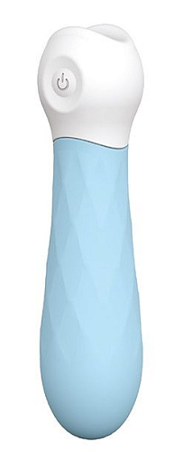 Голубой силиконовый мини-вибромассажёр Dream Toys DIAMOND BABY BOO 21388 (12 см)