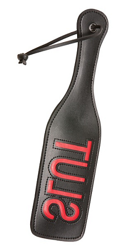 Чёрный пэддл с красной надписью Allure Lingerie X-Play «SLUT» 2055