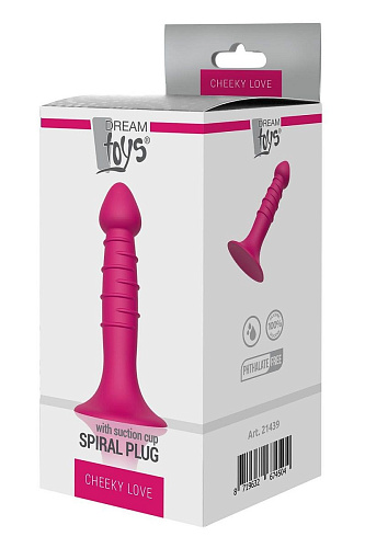 Розовая анальная пробка-фаллос Dream Toys SPIRAL PLUG 21439 (13,5 см)