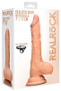 Телесный фаллоимитатор Shots Media BV Realistic Dildo With Balls REA061FLE (17 см)