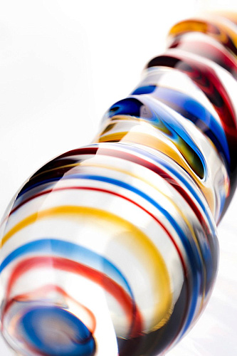 Стеклянный разноцветный фаллос с гладкой головкой Sexus 912042