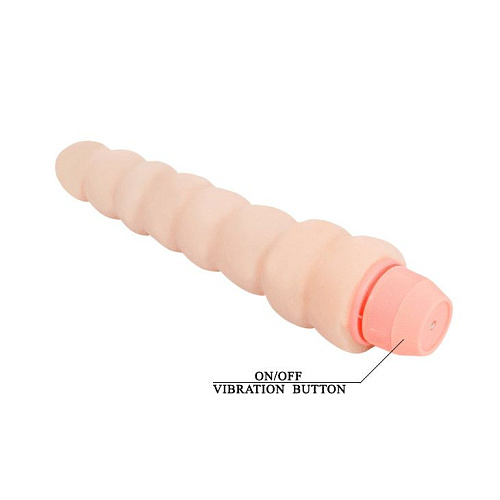 Гнущийся телесного цвета вибратор с хребтом Baile BW-007102G-1002 (18,2 см)