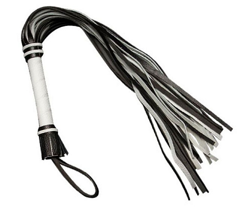 Чёрно-белая многохвостая плеть Sitabella 3010-13 (65 см)