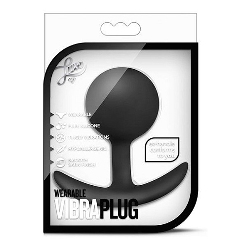 Чёрная анальная пробка Blush Novelties Wearable Vibra Plug BL-11805 (9,5 см)