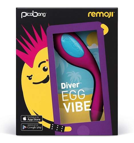 Розовый вибростимулятор с управлением при помощи смартфона PicoBong DIVER EGG VIBE PB3637