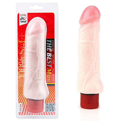 Простой вибратор большого диаметра телесного цвета Erotic Fantasy The Best Man EFD-014 (20 см)