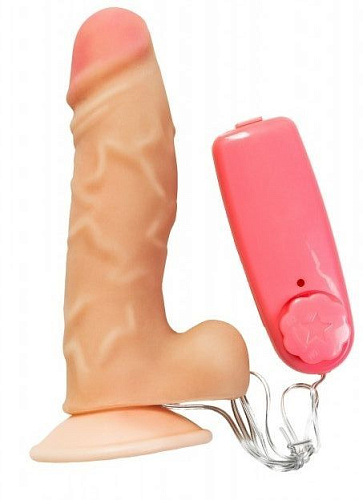 Телесный реалистичный вибратор Сумерки богов №62 3204-62 BX DD (15 см)