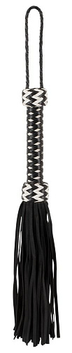 Чёрный кожаный многохвостый флогер Orion ZADO Leather Flogger 2040492 2000 (42 см)
