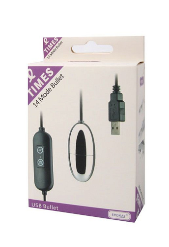 Виброяйцо серебристого цвета, работающее от USB Erokay EK-1122