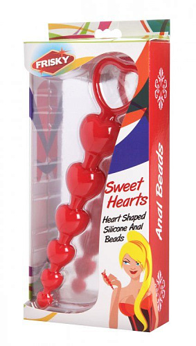 Красные анальные бусы XR Brands Sweet Heart Silicone Anal Beads AE177 (18,4 см)