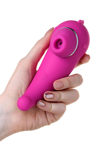 Комплект из розовых вакуум-волнового стимулятора клитора и вибратора ToyFa Dino 119000 (3 шт)