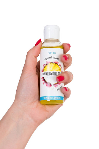 Массажное масло для поцелуев с ароматом ананаса и кокоса ToyFa «Фруктовый поцелуй» 722113 (100 мл)