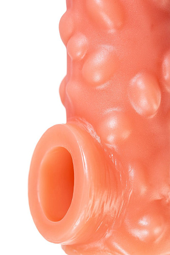 Телесная насадка на фаллос с крупными бугорками KOKOS EXTREME SLEEVE RES.003-M (15,6 см)