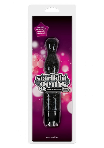 Чёрная виброёлочка NS Novelties Starlight Gems Libra Vibrating Massager NSN-0275-23 (20,5 см)