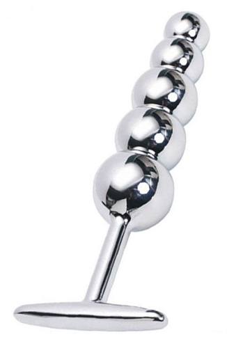 Серебристый анальный стимулятор с ограничителем Eroticon P3135M (15,5 см)