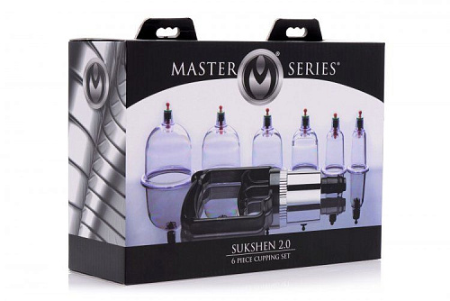 Прозрачный набор помп для стимуляции XR Brands Sukshen 6 Piece Cupping Set with Acu-PointsAF193