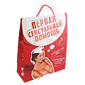 Красно-белый пакет-конверт Сима-Ленд «Первая сексуальная помощь» 643187 (32 × 26 см)