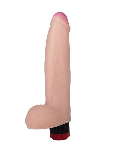 Телесный вибратор-реалистик с мошонкой LOVETOY (А-Полимер) 803600 (20 см)