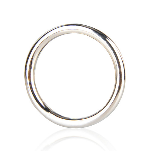 Стальное серебристое эрекционное кольцо BlueLine STEEL COCK RING  BLM4002