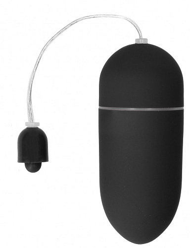 Чёрное гладкое виброяйцо Shots Media BV Vibrating Egg SHT024BLK (8 см)