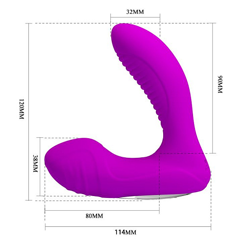Лиловый массажёр простаты с вибрацией и функцией нагрева Baile BI-014527