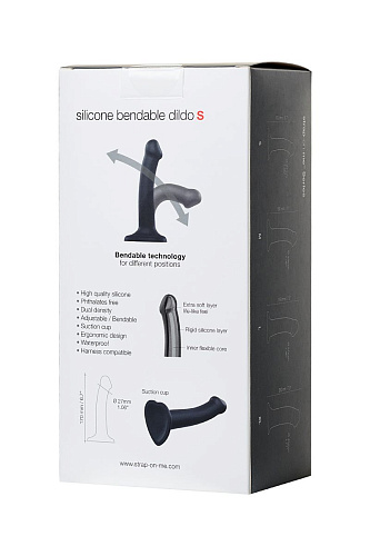 Чёрный фаллос на присоске Strap-on-me Silicone Bendable Dildo S 6013137 (17 см)